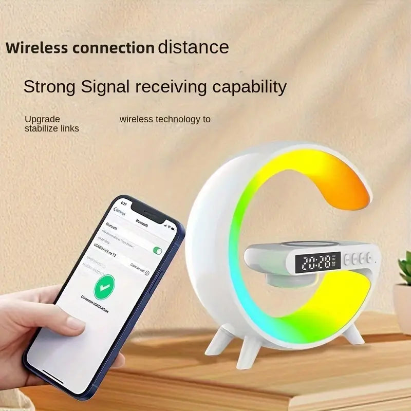 G speaker, desk lamp, colorful LED light, with sound function and wireless charging function