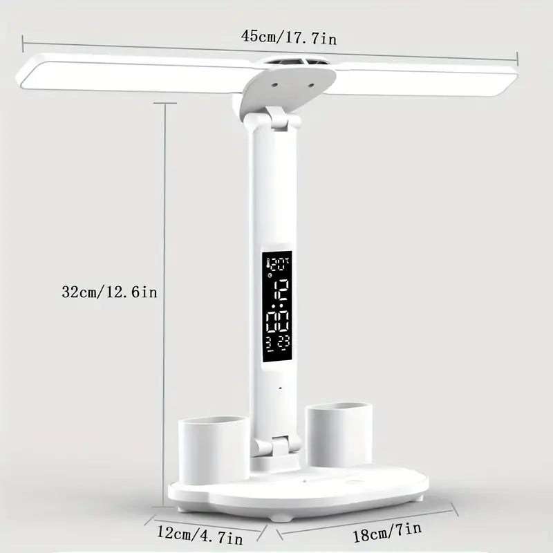 LED Table Lamp USB with Calendar Temperature Clock