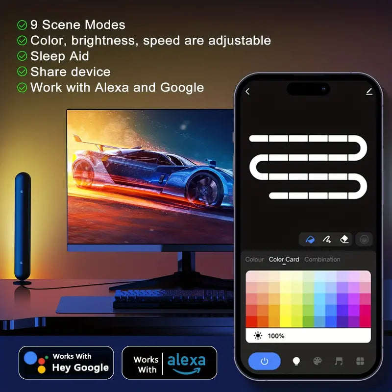 Smart LED light bar With Alexa And Google Assistant