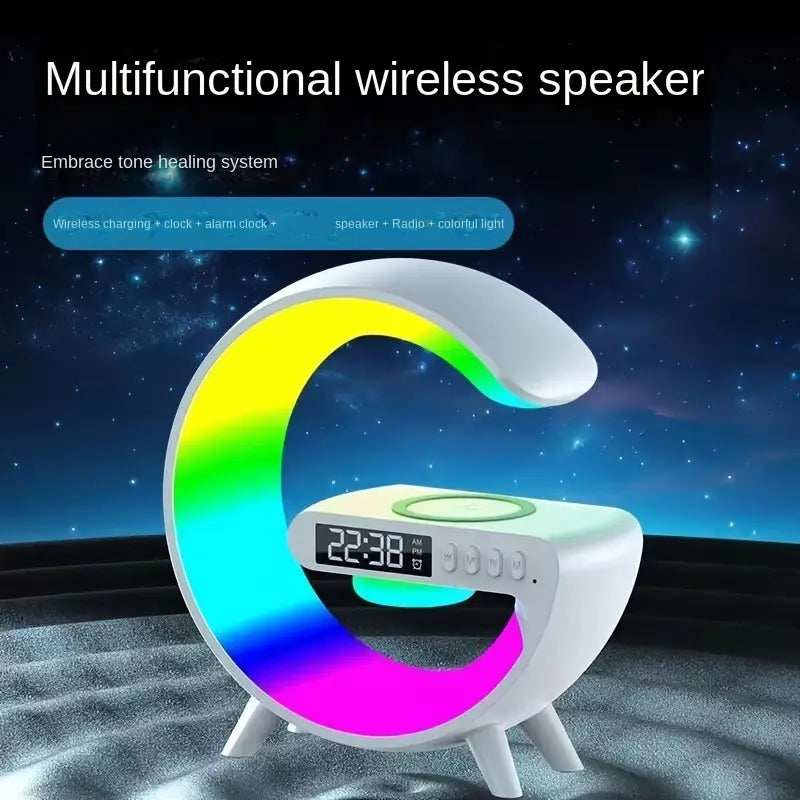 G speaker, desk lamp, colorful LED light, with sound function and wireless charging function