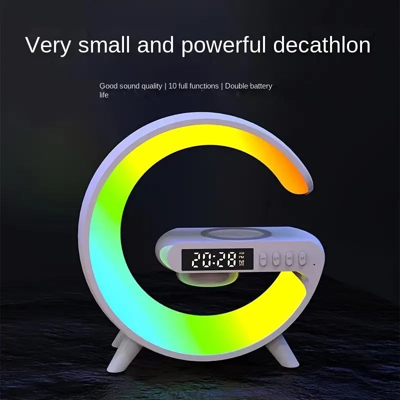 G speaker, desk lamp, colorful LED light, with sound function and wireless charging function