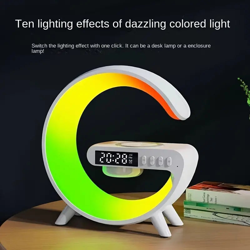 G speaker, desk lamp, colorful LED light, with sound function and wireless charging function