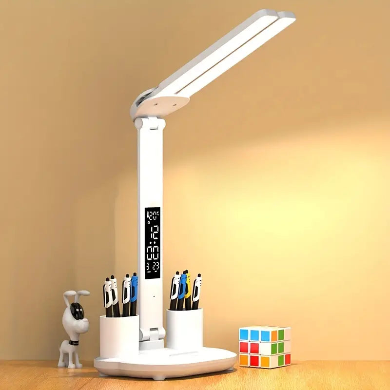 LED Table Lamp USB with Calendar Temperature Clock